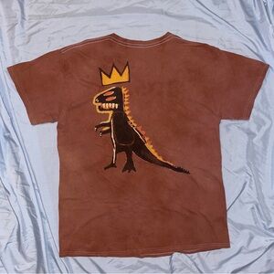 Jean-Michel Basquiat Dinosaur King T-Shirt Size Large Burnt Orange Tie Dye